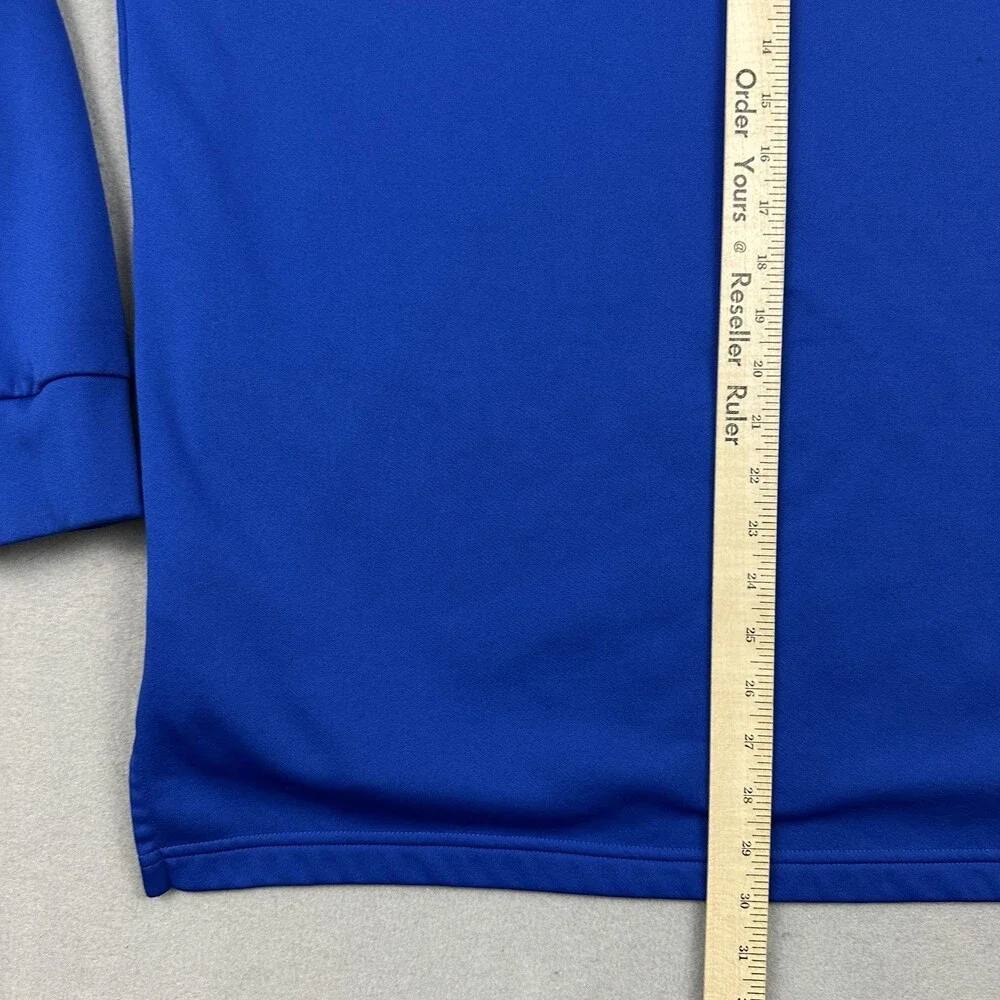 Adidas Sweater Men 2XL Blue Solid 1/4 Zip Golf Pullover Collar Golfer XXL